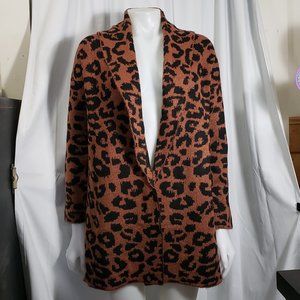 Leopard Print Cardigan Sweater NWT